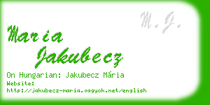 maria jakubecz business card